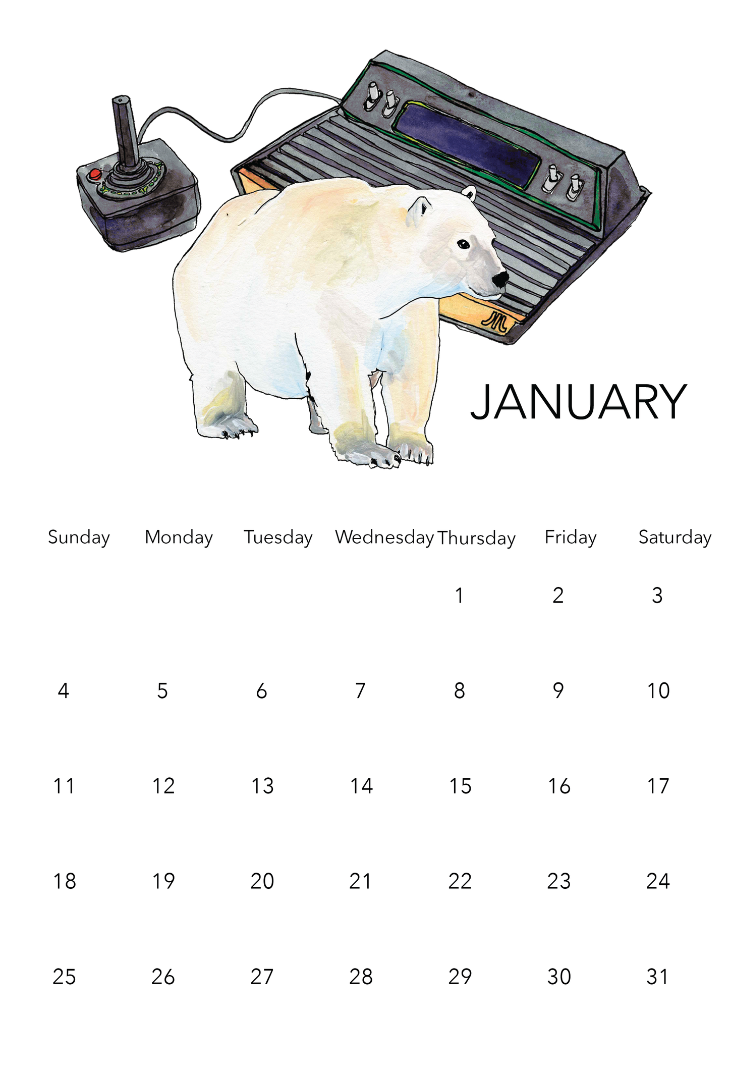 Extinct and Endangered Animals and Technology, a 2026 Calendar
