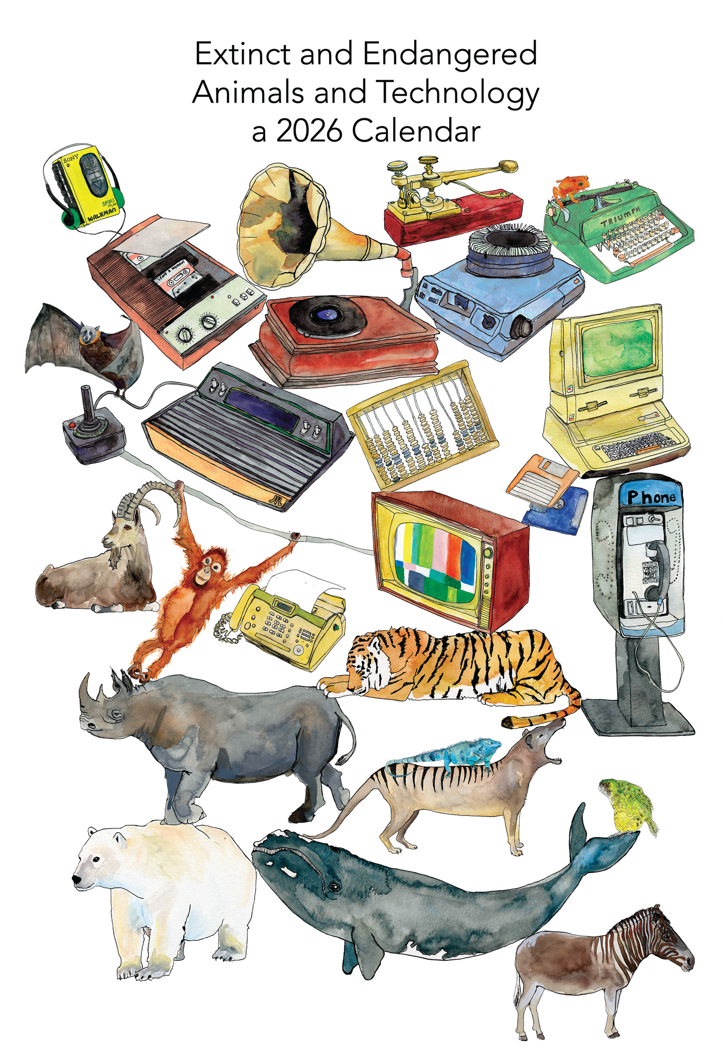 Extinct and Endangered Animals and Technology, a 2026 Calendar